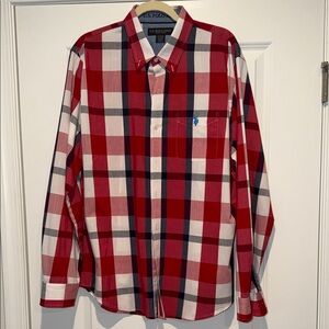 U.S. Polo Assn. Red, White & Navy Plaid Button-Down Shirt